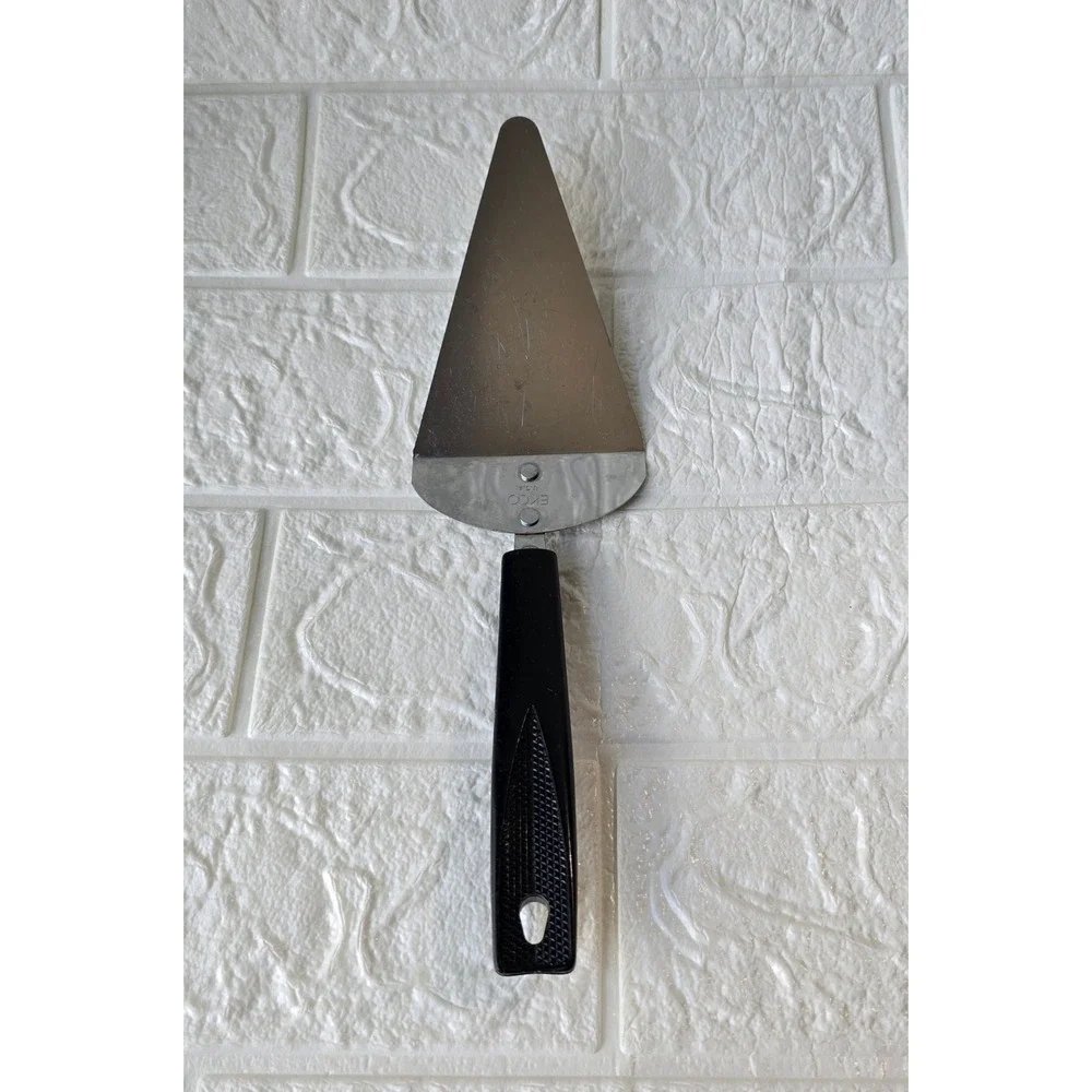 EKCO Vintage Pie Cake Server Stainless USA Black‎ Handle 10 Inch Retro Kitchen